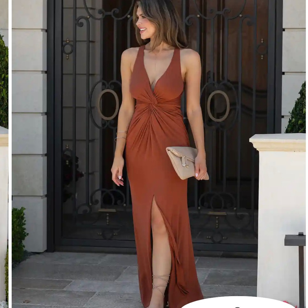 Vici Terracotta Crowd Pleaser Fall Maxi Dress Size Small
